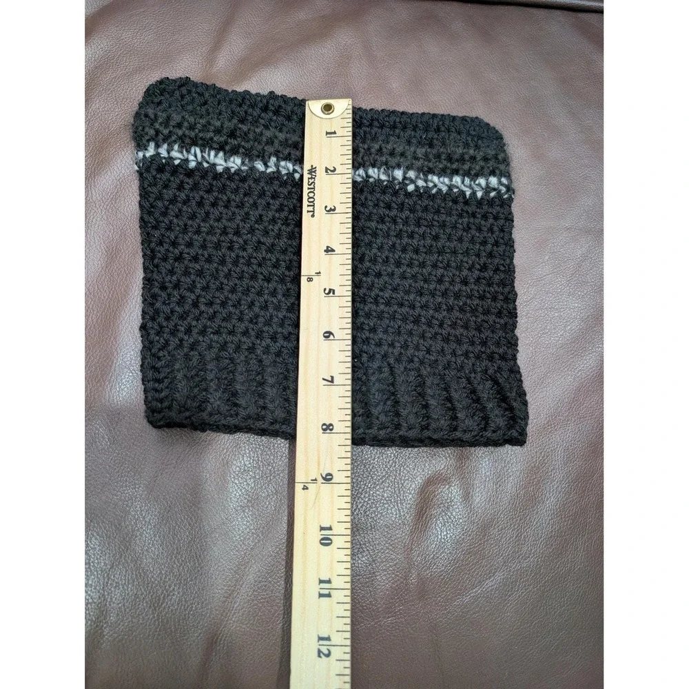 Handmade Crochet Knit Cat Ear Beanie Hat Cottage Y2K Goth Emo Punk Whimsigoth